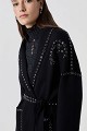 Knitted cardigan with rhinestone embellishments