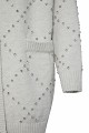 Knitted cardigan with decorative rhinestones