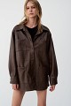 Leather-effect overshirt