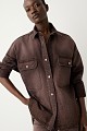Denim shirt with rhinestone embellishments