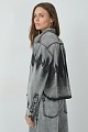 Tie-dye denim shirt with rhinestone embellishments