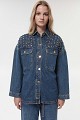 Denim overshirt με γυαλιστερές πέτρες