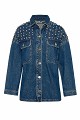 Denim overshirt με γυαλιστερές πέτρες