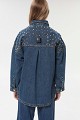 Denim overshirt με γυαλιστερές πέτρες