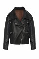 Biker μπουφάν με δερμάτινη υφή