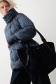 Puffer jacket with ribbed sleeves