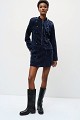 Velvet-look zip-up blazer