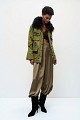 Embroidered jacket with fur detailing