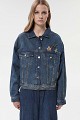 Denim τζάκετ με διακοσμητικές καρφίτσες