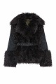 Denim jacket with faux faux fur