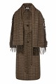 Plaid wool coat with matching scarf