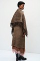 Plaid wool coat with matching scarf