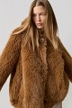 Faux fur hooded coat