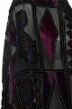 Sheer bodysuit with geometric patterns and velvet details