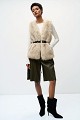 Faux fur vest with a belt