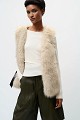 Faux fur vest with a belt