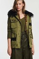 Sleeveless vest with embroidered details and faux fur