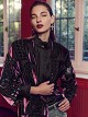 Sheer tunic with geometric and paisley patterns