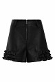 Leather-effect shorts with ruffle detailing