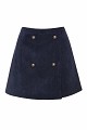 Velvet-look shorts with decorative buttons