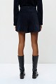 Velvet-look shorts with decorative buttons