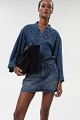 Denim skorts with studs