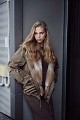 Parka jacket with faux fur collar