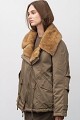 Parka jacket with faux fur collar