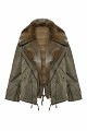 Parka jacket with faux fur collar