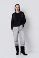 Hooded sweater with rhinestone embellishments