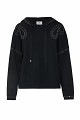Hooded sweater with rhinestone embellishments