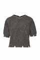 Short-sleeved knitted sweater with embellished stones