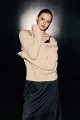 V-neck sweater with embellished stones