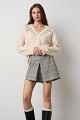V-neck sweater with embellished stones
