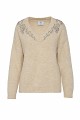 V-neck sweater with embellished stones