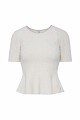 Pulover stil peplum cu decolteu cu pietricele