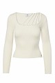 Ribbed sweater with rhinestone detailing
