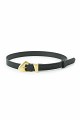 Leather belt with a metal buckle