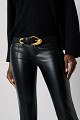 Leather belt with a buckle