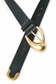 Leather belt with a buckle