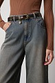 Leather belt with metal details