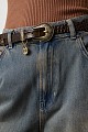 Leather belt with metal details