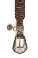 Leather belt with metal details