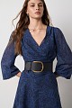Wide elasticated leather belt