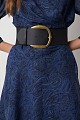 Wide elasticated leather belt