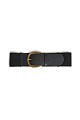 Wide elasticated leather belt