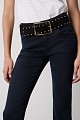 Suede belt with studs