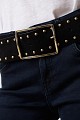 Suede belt with studs