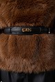 Leather belt with a metal buckle