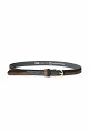 Two-tone suede belt with a metal buckle